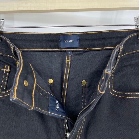 KHAITE | Fiona Cropped Flare Dark Indigo Denim Jeans 29 - Picture 6 of 12